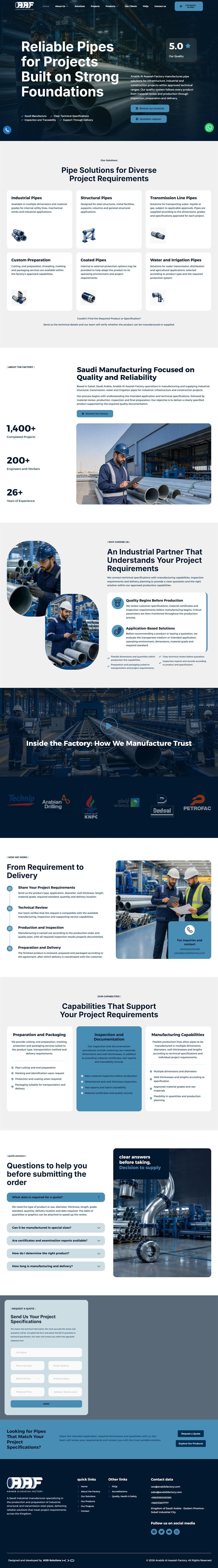 Anabib Al Asasiah Factory full home page screenshot