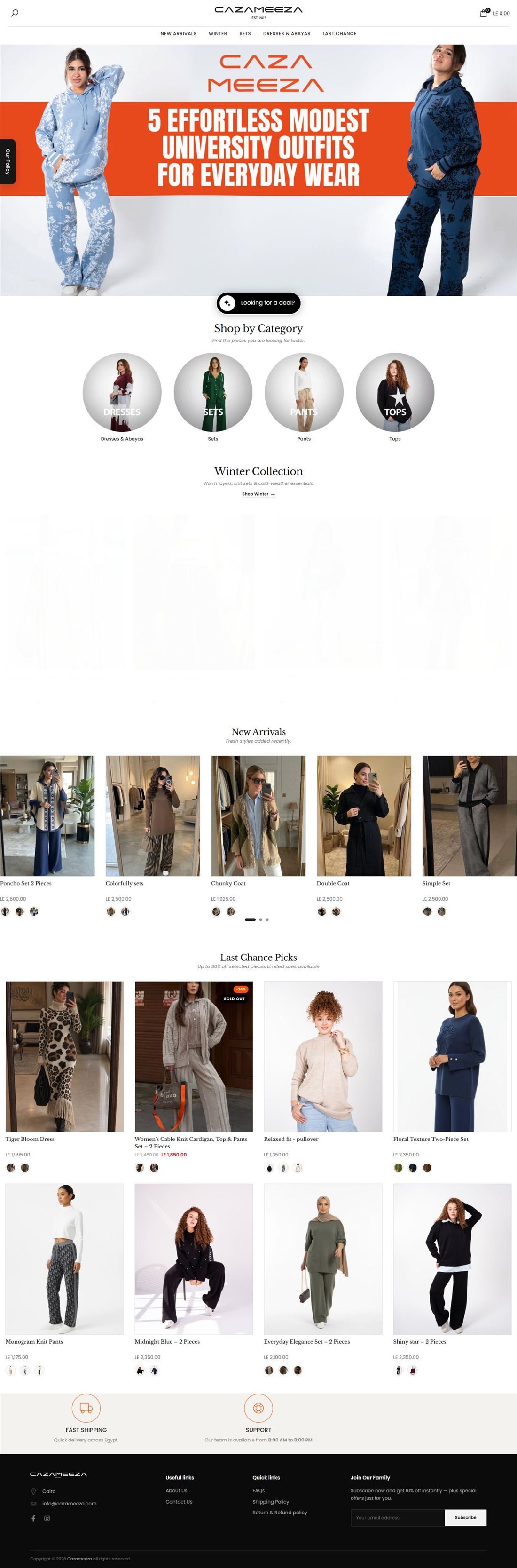 Cazameeza full home page screenshot
