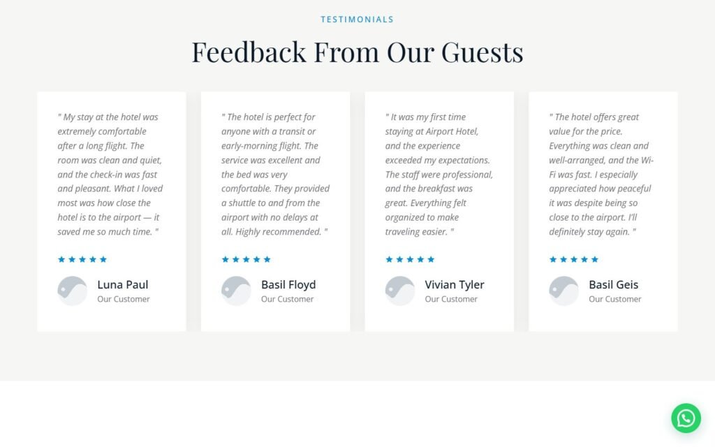 Airport Hotel, Home page, part 6 of 7