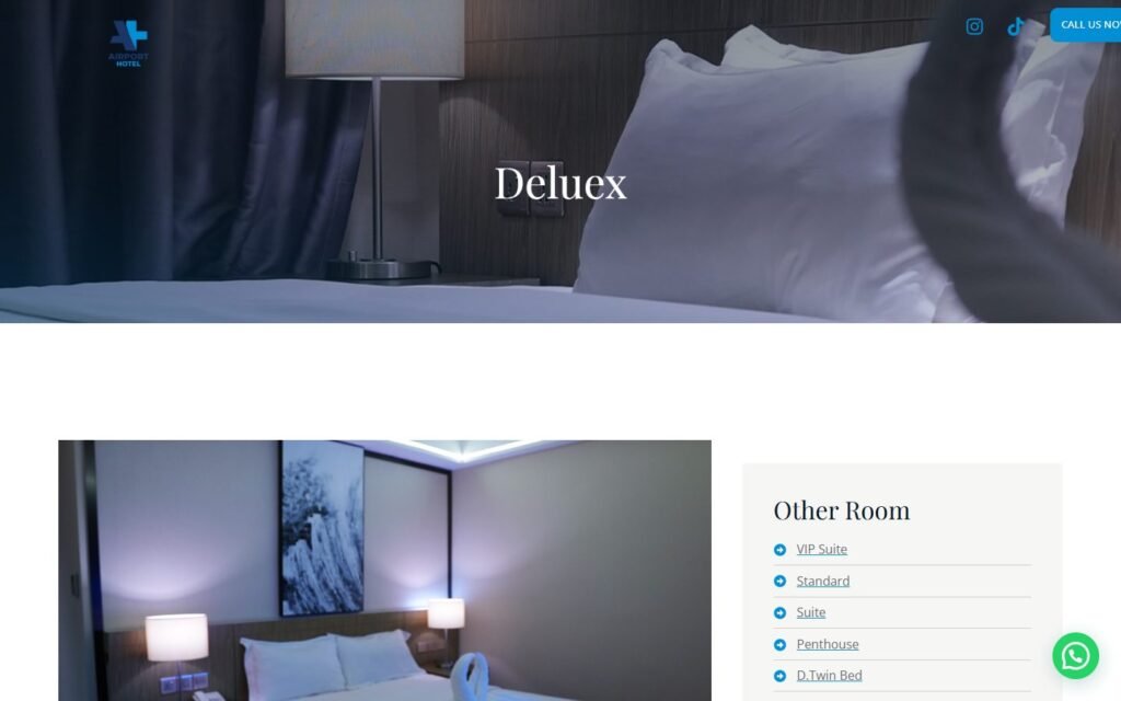 Airport Hotel, Room page, part 1 of 4