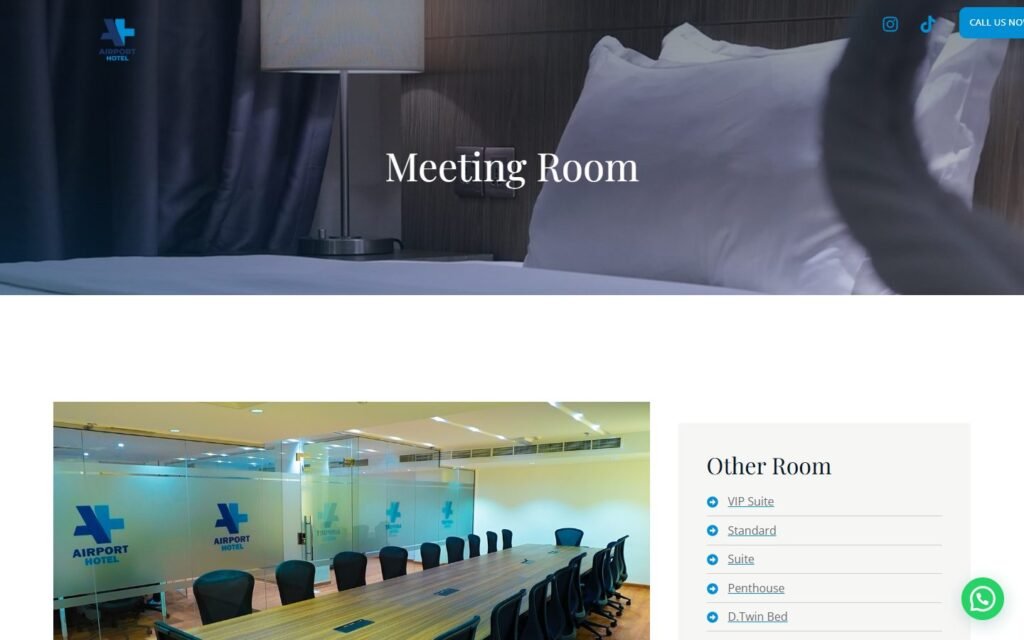 Airport Hotel, Meeting room page, part 1 of 4
