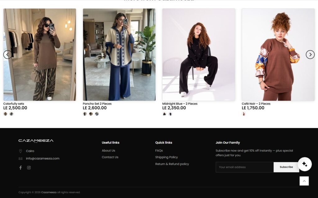 Cazameeza, Product page, part 4 of 4