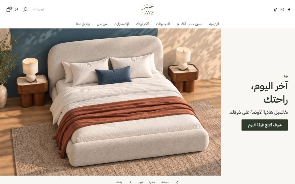 Hayz Furniture, Home page, part 1 of 5