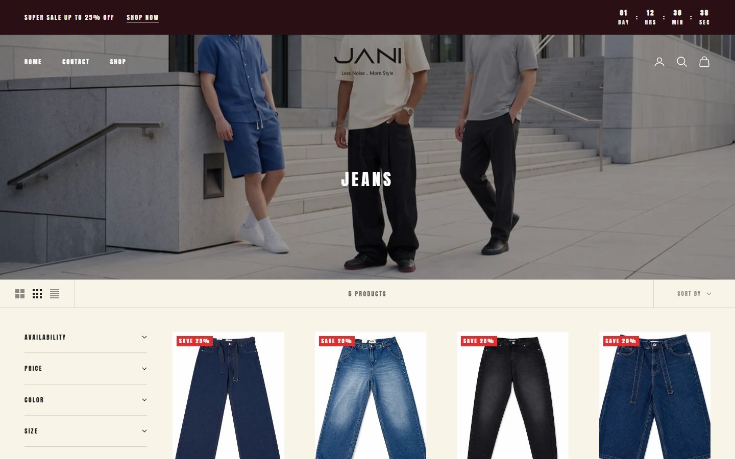 Jani Store website screenshot