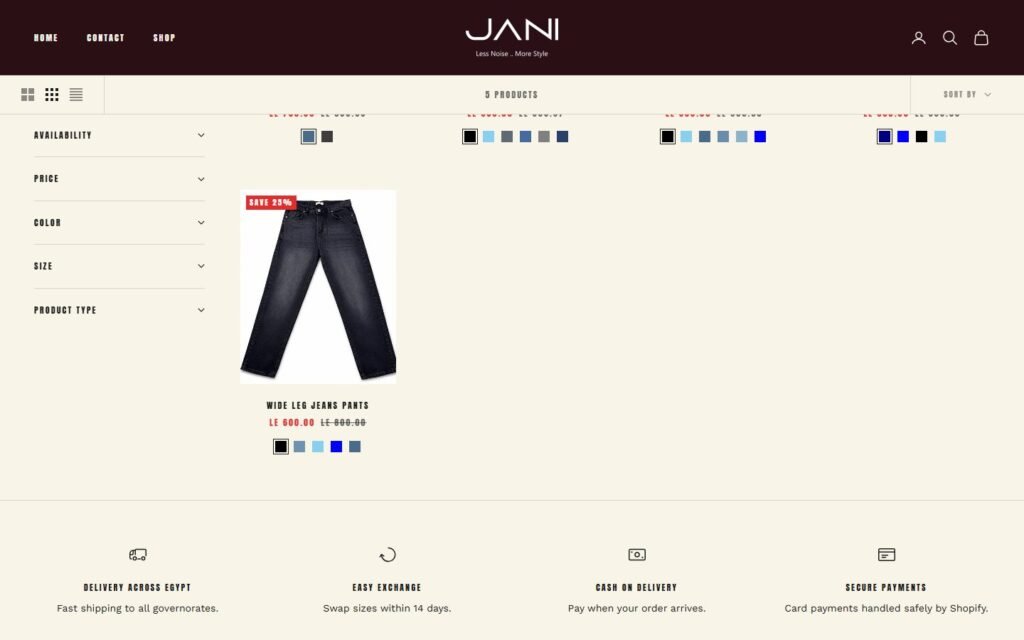 Jani Store, Collection page, part 2 of 3