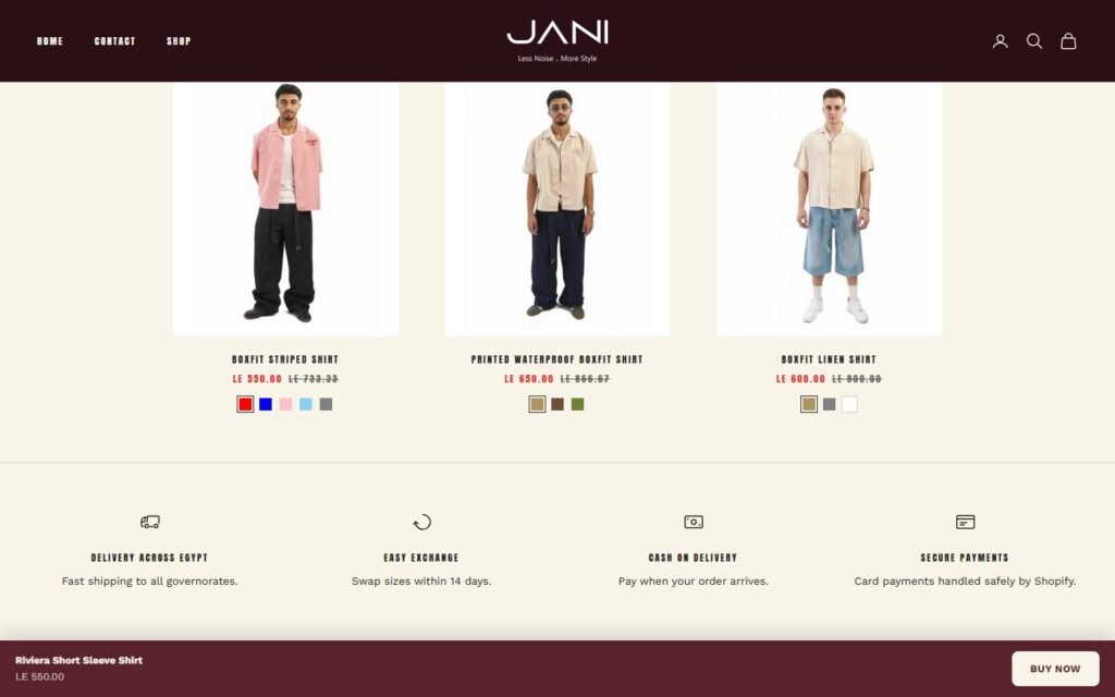 Jani Store, Product page, part 3 of 4