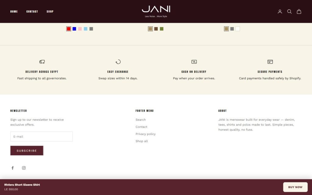 Jani Store, Product page, part 4 of 4