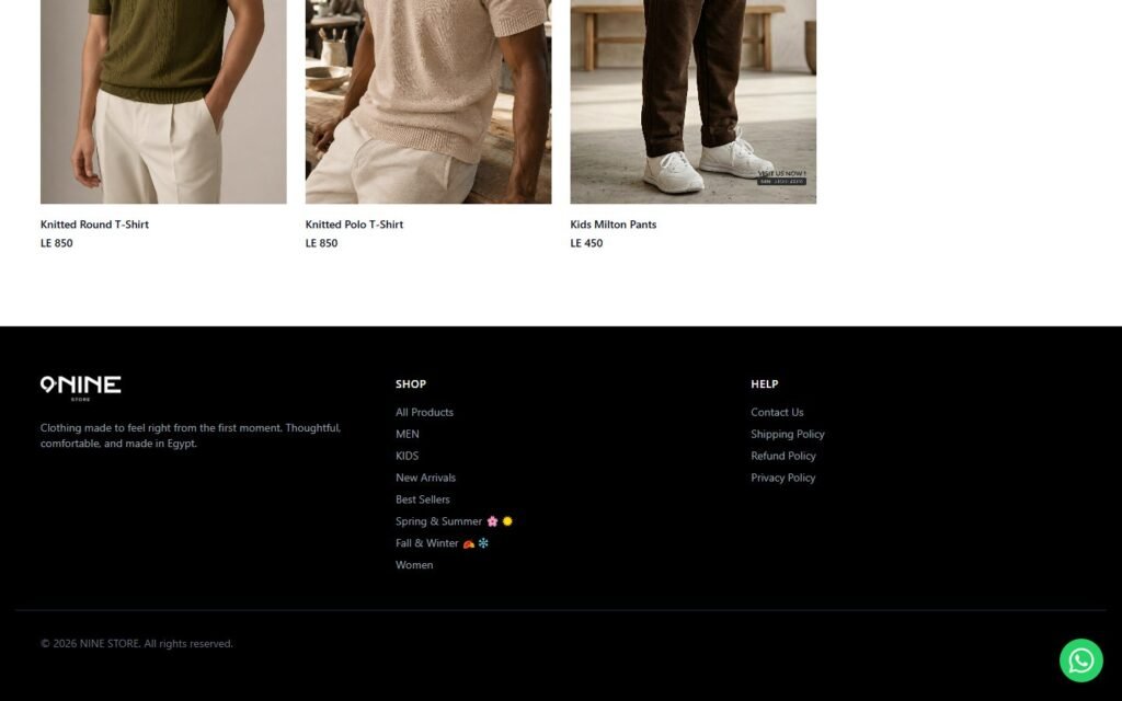 9-Nine Store, Home page, part 4 of 4