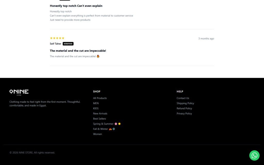 9-Nine Store, Product page, part 3 of 3
