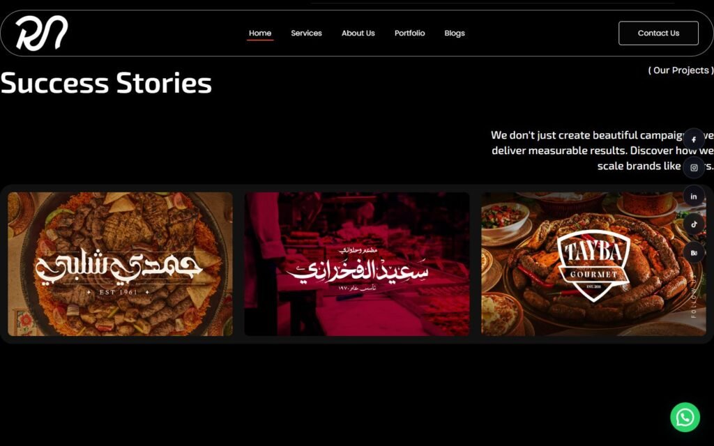 RUN Agency, Home page, part 4 of 5