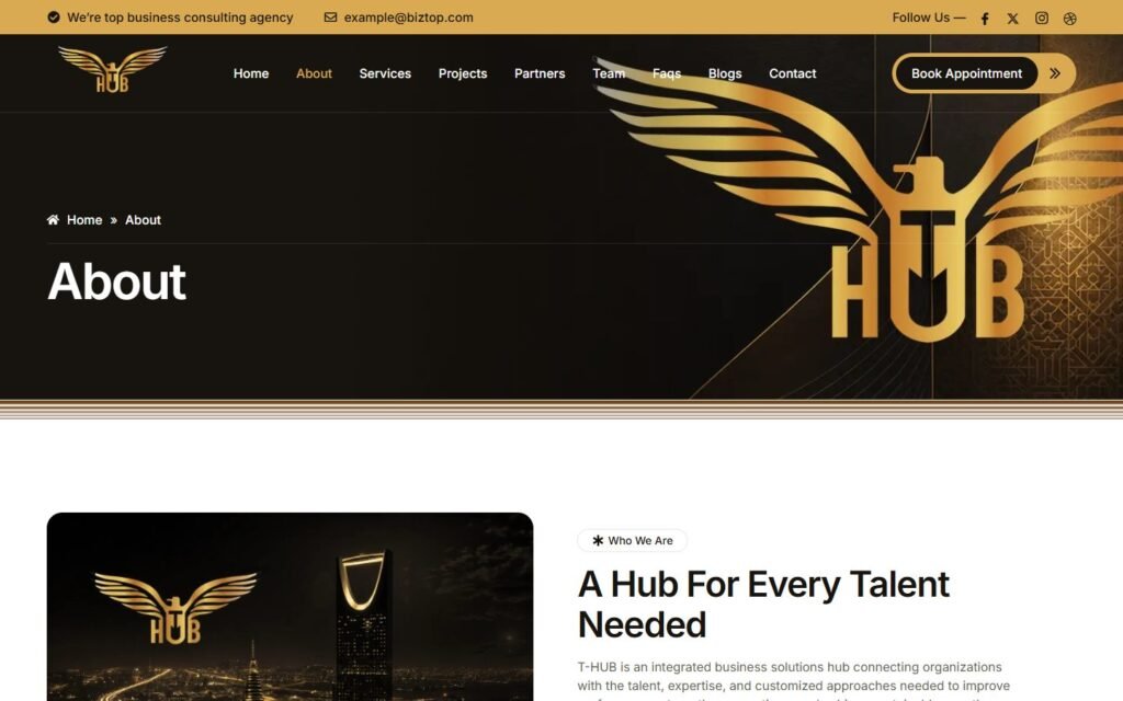 T-HUB, About page, part 1 of 6