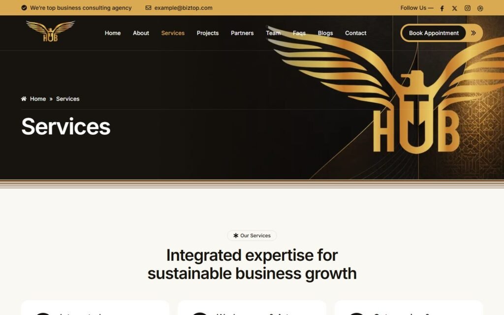 T-HUB, Services page, part 1 of 6