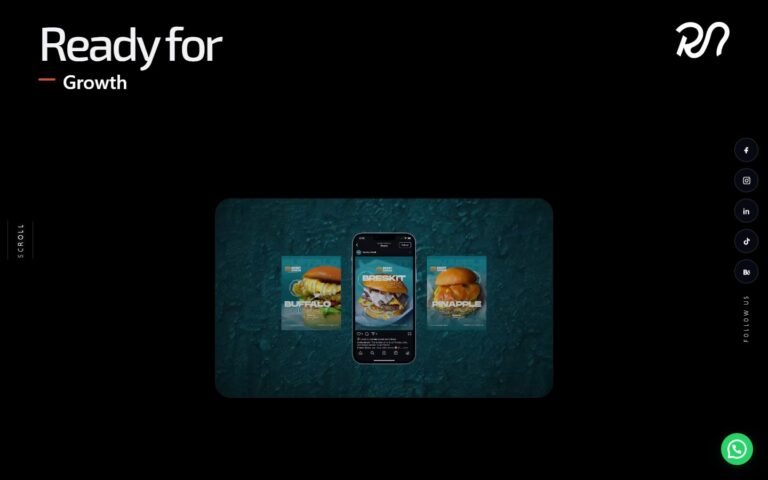 RUN Agency website, hero section
