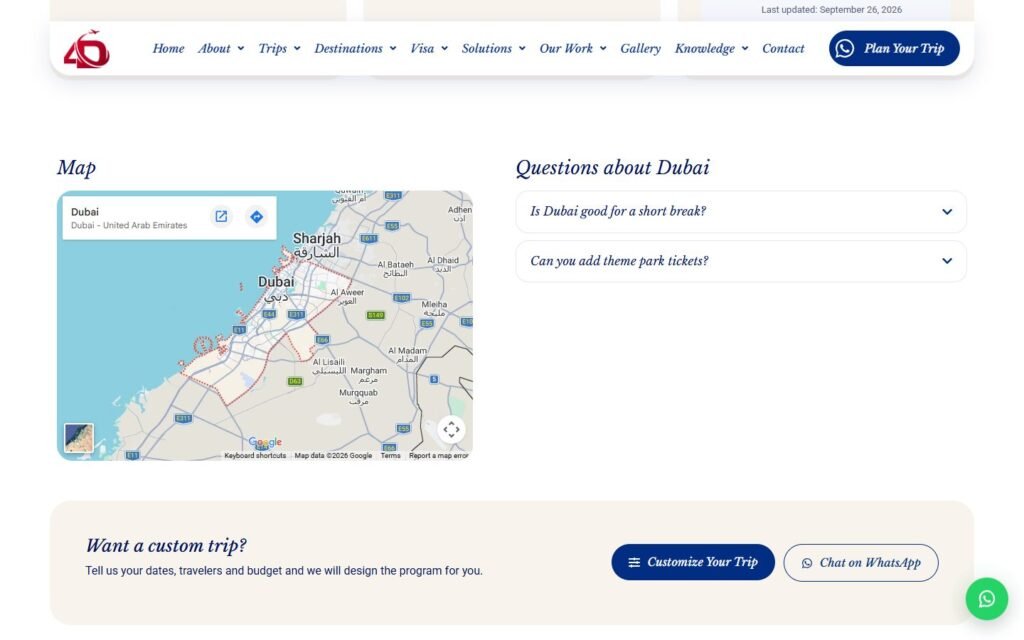 4D Dimensions Travel, Destination guide page, part 4 of 5