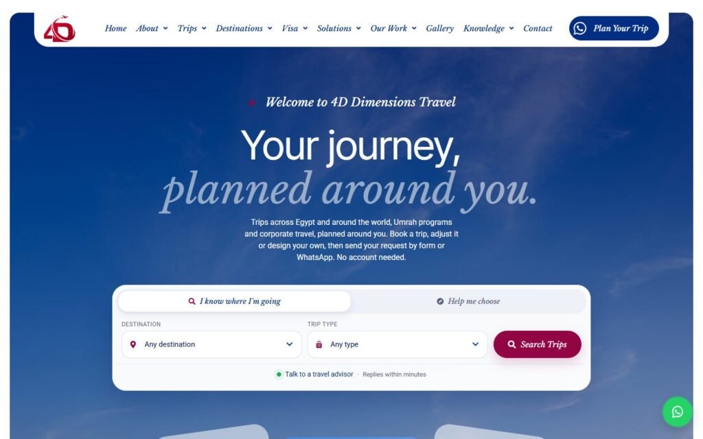 4D Dimensions Travel, Home page, part 1 of 10