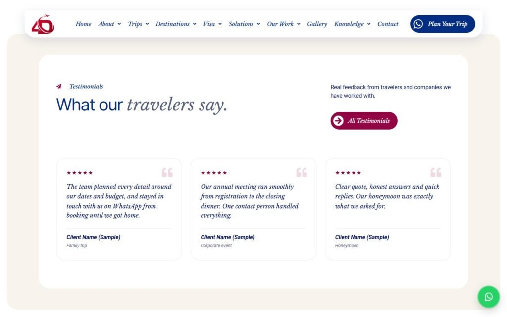 4D Dimensions Travel, Home page, part 9 of 10