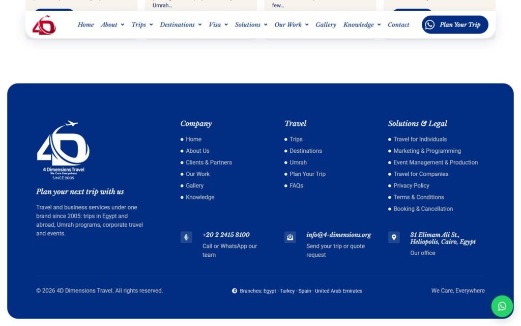 4D Dimensions Travel, Home page, part 10 of 10