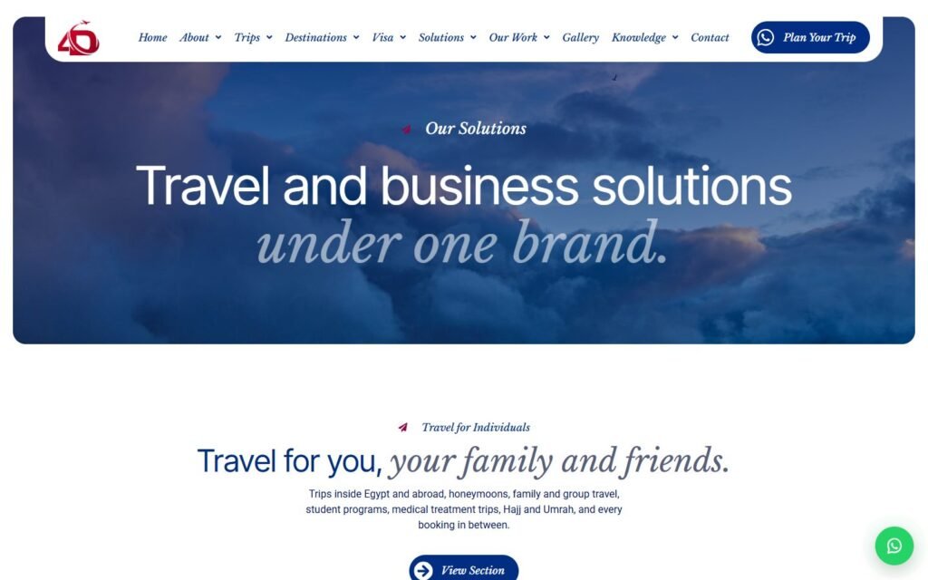 4D Dimensions Travel, Solutions page, part 1 of 5