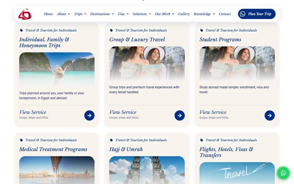 4D Dimensions Travel, Solutions page, part 2 of 5