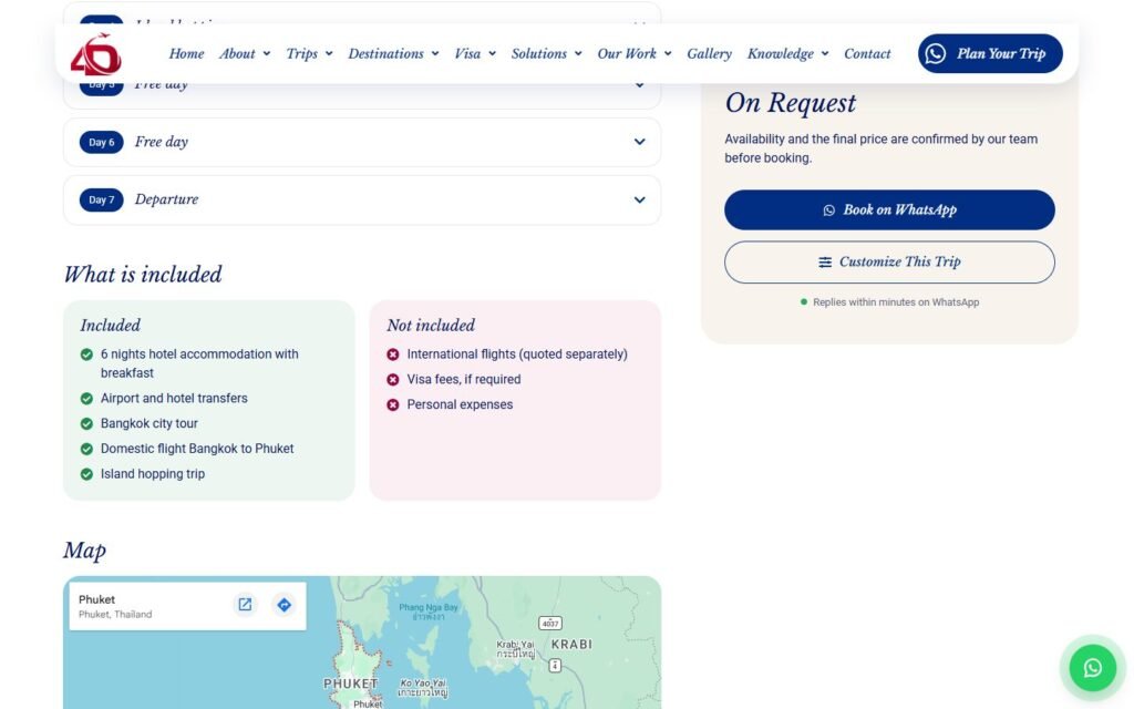 4D Dimensions Travel, Trip page page, part 3 of 6