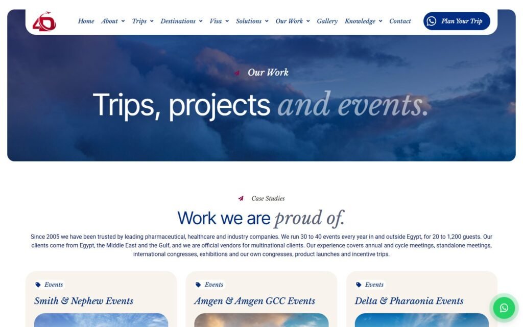 4D Dimensions Travel, Our work page, part 1 of 4