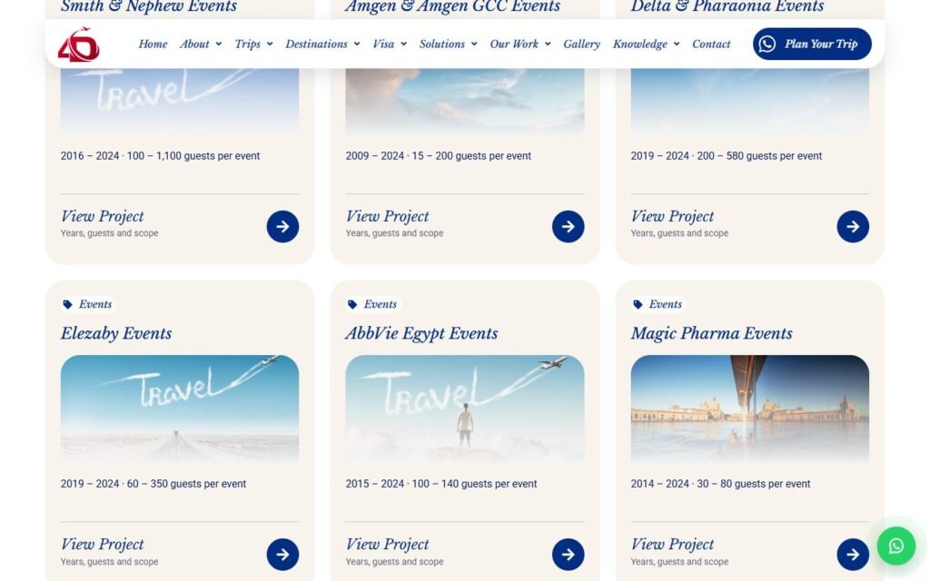 4D Dimensions Travel, Our work page, part 2 of 4