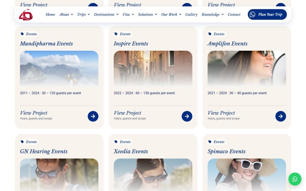 4D Dimensions Travel, Our work page, part 3 of 4
